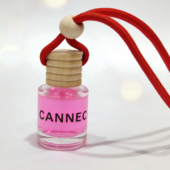 Picture of CANNEC Car Air Freshener Hanging Diffuser | Neon Pink Oil Bottle with Red