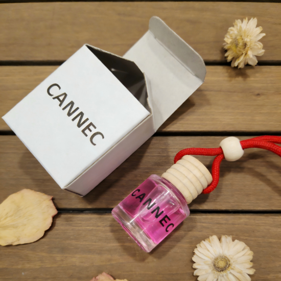 Picture of CANNEC Car Air Freshener Hanging Diffuser | Neon Pink Oil Bottle with Red